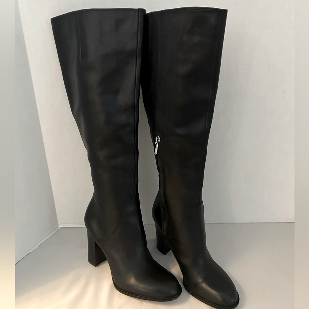 Sam Edelman Ladies Leather Knee High Boots.  Zipper Sides Black Sz 7 1/2